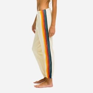 Aviator Nation Rainbow Logo Sweatpants / Joggers – Cream